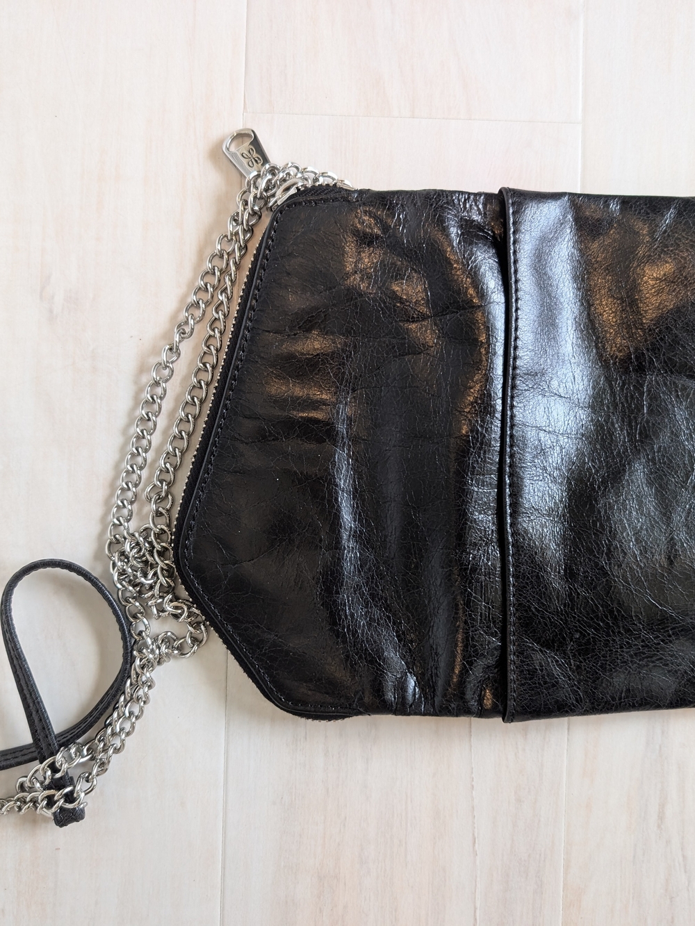 HOBO Daria Black Leather Convertible Shoulder Crossbody And Clutch Evening Bag - Picture 3 of 13